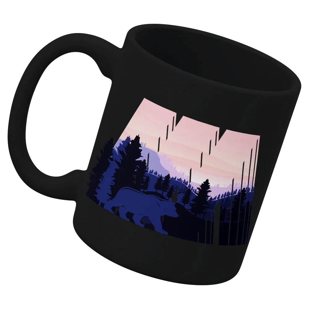 Geometric Camping White Coffee Mug