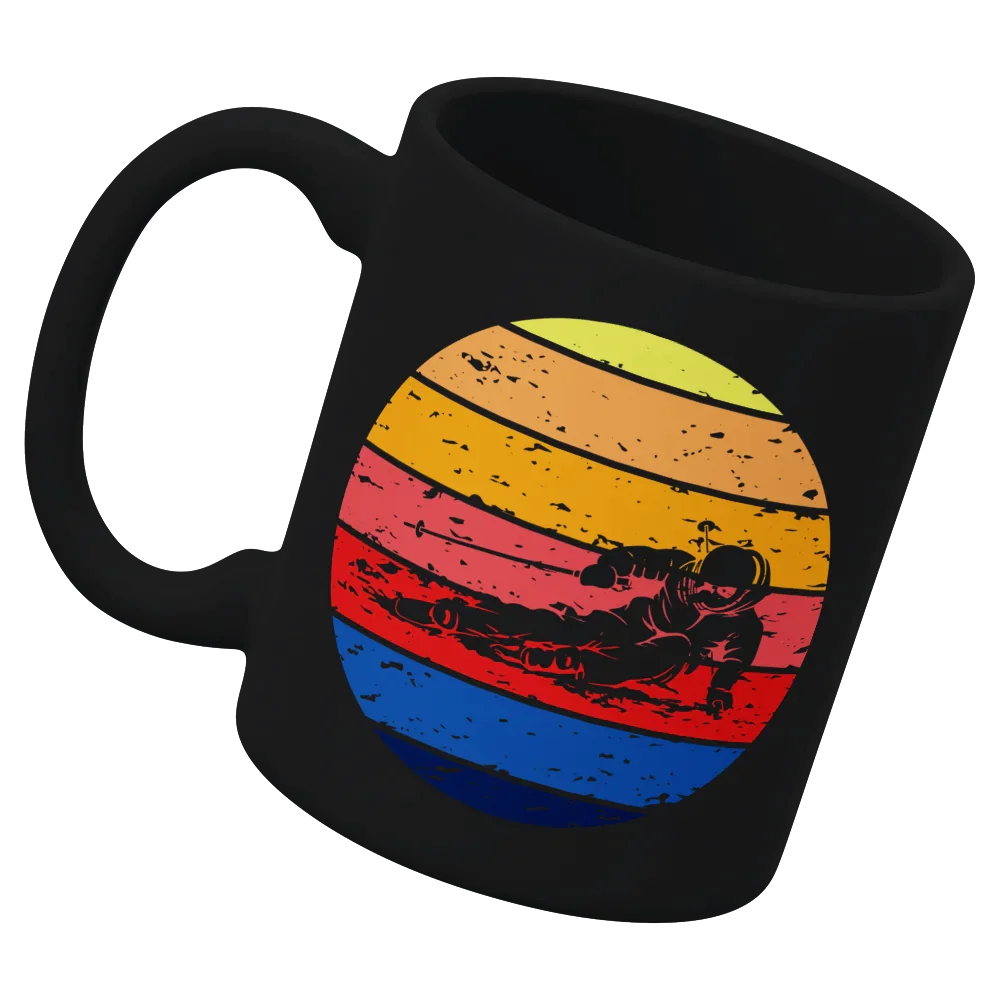 Vintage Skier White Coffee Mug